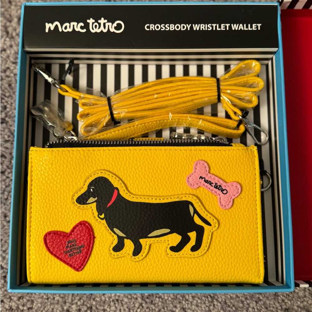 Marc Tetro Yellow Crossbody Wristlet Wallet